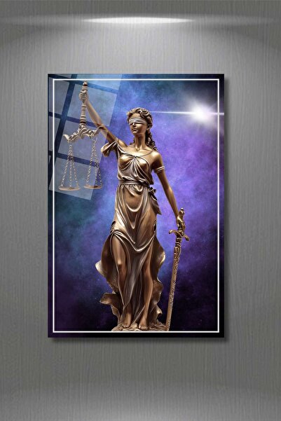 HMDS CONCEPT Statuia Justitiei, Balanța Justitiei, Pictură pe sticlă Themis 360