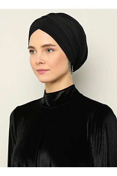 Gültopu Eşarp & Şal قبعة نسائية ذات 3 خطوط باللون الأسود