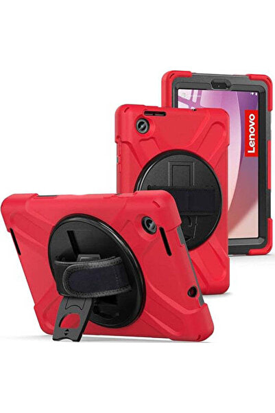 SIGLOO Shockproof 3in1 Heavy Duty Case for Lenovo Tab M8 HD 4th Gen 8'' with pen holder Red
