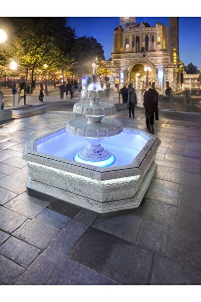 Future Fiberglas Hazır Süs Havuzu (FIBERGLAS ÜRÜNÜ) Beyaz Mermer Efekti 135 x 135 x 105 Cm