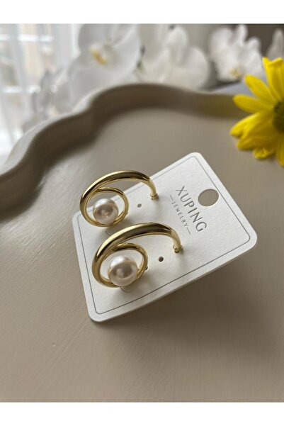 XUPING JEWELRY Xuping Sarmak İncili Gold Küpe