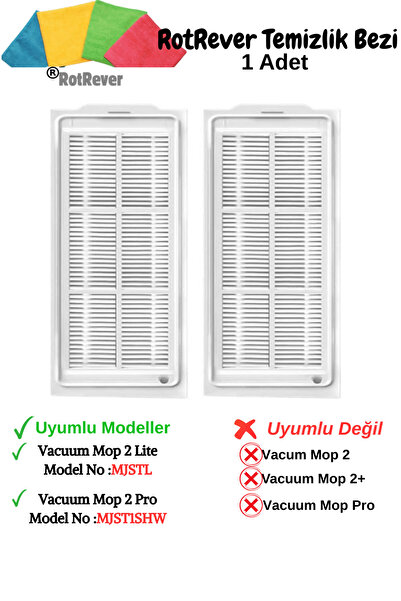 Xiaomi Vacuum Mop Lite-Vacuum Mop 2 Pro (Mjst1Shw*Model No Attention)Hepa Filter,Rotrever Cloth Set-3 Pieces