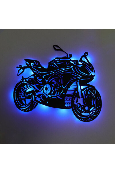 Genel Markalar Led Işıklı Motor Dekoratif Tablo Duvar Dekorlu Gece Lambası