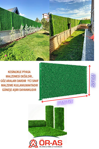 ÖR-AS TEL ÖRGÜ & PANEL ÇİT SİSTEMLERİ Çim Çit Örgü Telli Bahçe Çiti 50 cm x 3 Mt