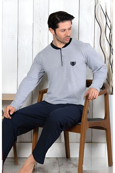 Pyjama Familya Ανδρικό Σετ Πιτζάμα με Φαρδιά Εφαρμογή Λεπτό Μακρυμάνικο Εποχιακό Σετ