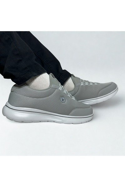 PLARIUM Unisex Buz Gri Günlük Premium Kalite Spor Ayakkabı-Hafif Ortopedik Taban-Nefes Alabilen Kumaş