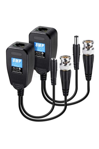 Powermaster Bnc To Rj45 Video Balun + Power Konnektör PM-3898