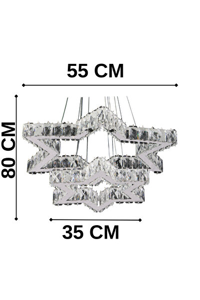 bestof tasarım Yıldız Kristal Taşlı Gold Avize - Yatak Odası - Hol - Salon