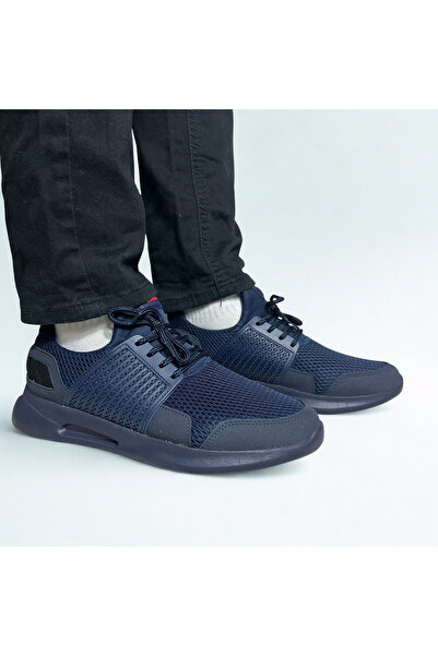 G CLASS Erkek Lacivert Fileli Kaliteli Günlük Spor Ayakkabı-Kaydırmaz Rahat Taban