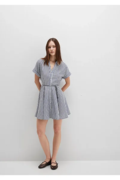 Mavi Striped Waist Lace-Up Mini Dress 1310763-91086