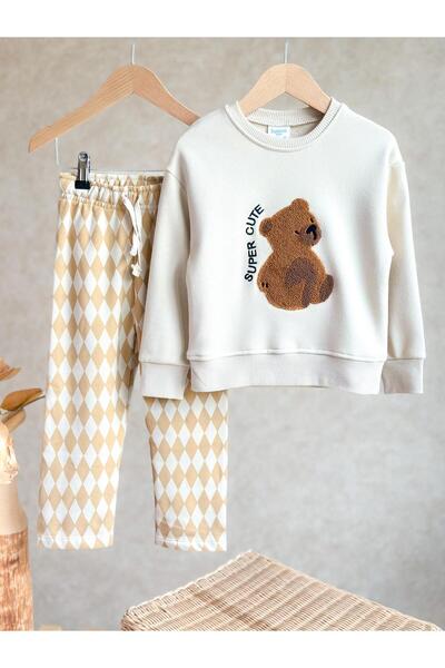 Pinkitokids Teddy Bear Unisex Sweatshirt-Pants Set