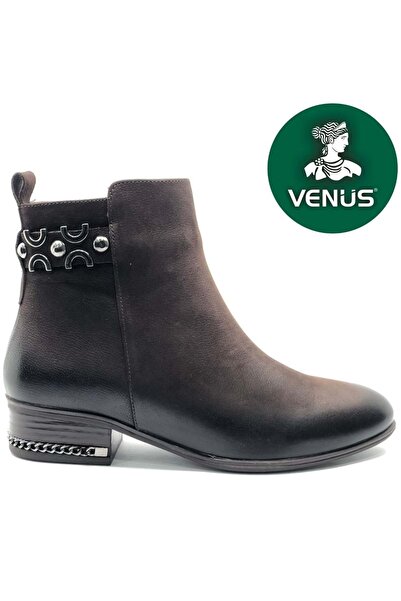Venüs Adastra Genuine Leather Flat Non-Slip Sole Orthopedic Women's Boots Brown