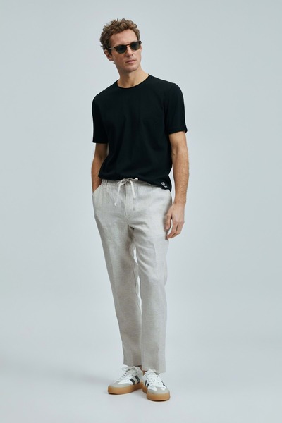 Lufian 111020259 Junya Men's Basic T-Shirt Men's T-Shirt Black