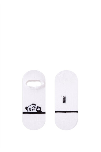 Mavi Weiße Ballettsocken mit Panda-Aufdruck - 1912451 -620