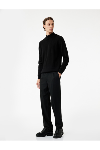 Koton Long Sleeve Regular Fit Stand Collar Basic Knitwear Sweater