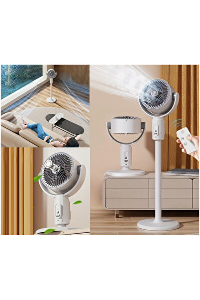 MACON مروحة أرضية 3 في 1 لتدوير الهواء مع جهاز تحكم عن بعد - قابلة لإعادة الشحن عبر USB-C، مروحة مكتب للمنزل والمكتب