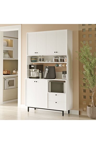 Yurupa Latte Serisi Kahve Köşesi Çok Amaçlı Dolap Mutfak Dolabı Beyaz LAT7-W