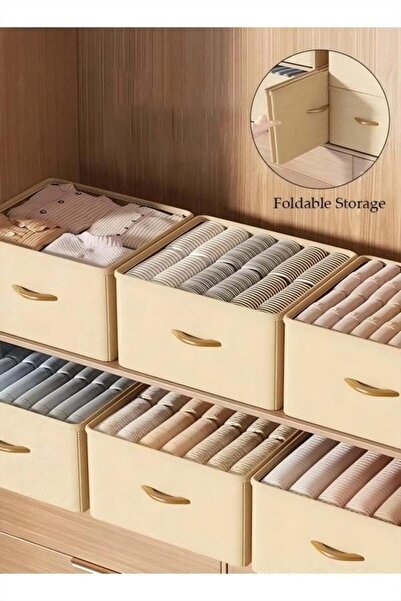 Generic منظم ملابس قابل للطي مكون من 3 قطع لتخزين الملابس في خزانة الملابس