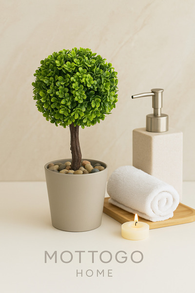 Mottogo Dekoratif Şimşir Yapay Bitki | Tek Adet