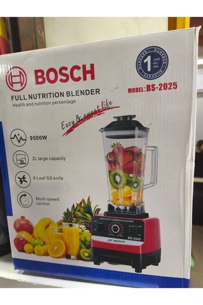 Bosch BS-2025 Full Nutrition Blender 9500W – 2 Litre Kapasiteli, 6 Bıçaklı, Çok Hızlı Kontrol