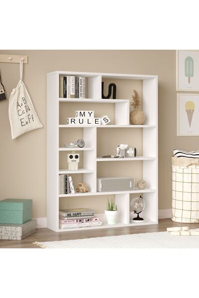 Yurupa Keemon Kitaplık 124cm Beyaz KEE1-W