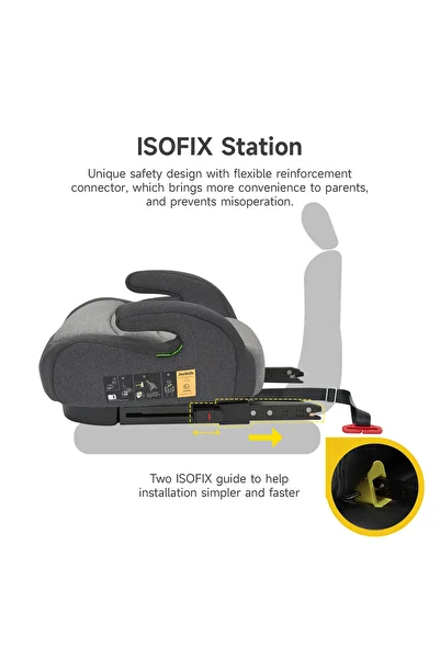 Jovikids I-Size Booster Seat for Car with ISOFIX, 125-150cm, Black