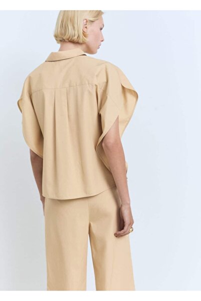 MANGO Woman Πουκάμισο με κοντό μανίκι oversize