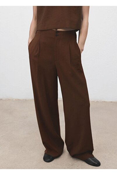 MANGO Woman Pensli düz kesim pantolon