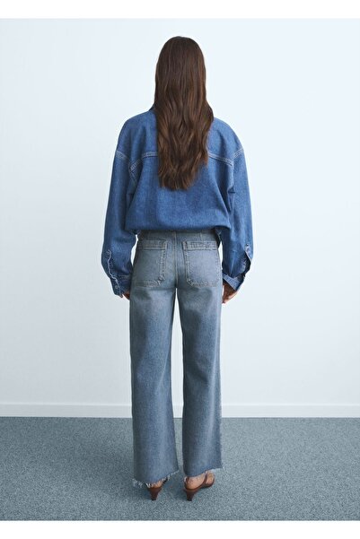 MANGO Woman Catherin yüksek belli culotte jean pantolon
