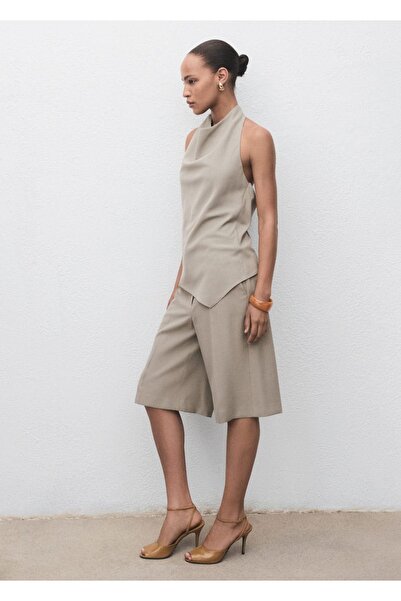 MANGO Woman Sırtı açık asimetrik top