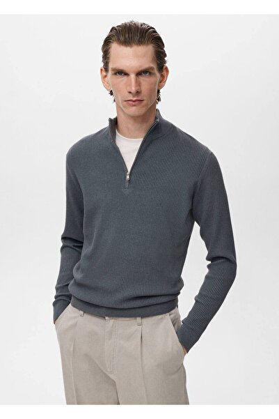 MANGO Man Ribana fermuarlı yaka kazak