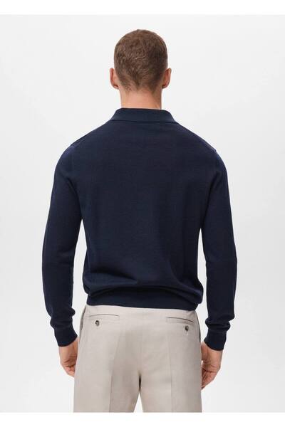 MANGO Man %100 merinos yünü polo kazak