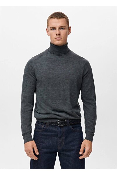 MANGO Man %100 yün boğazlı kazak