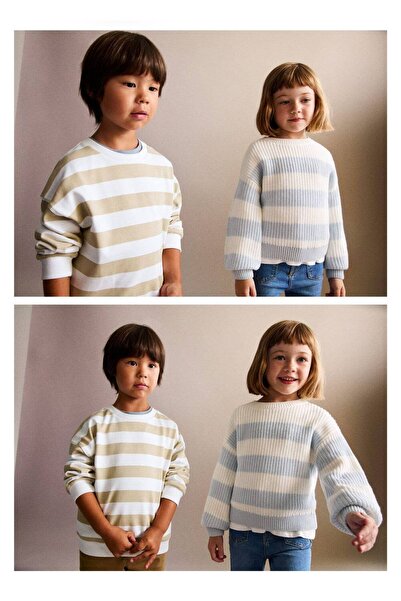 MANGO Baby Çizgili koton sweatshirt