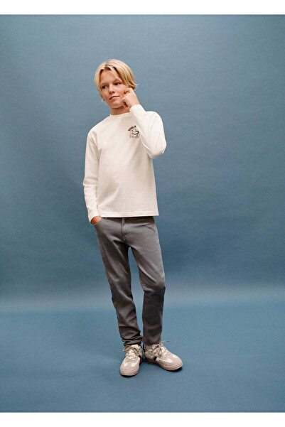 MANGO Kids Düz kesim pantolon