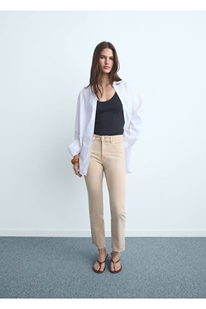 MANGO Woman Sienna flare crop jean pantolon