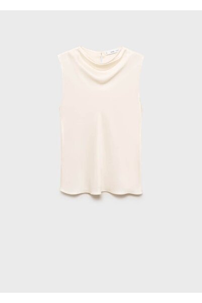 MANGO Woman Drape yakalı saten bluz