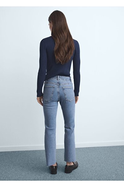 MANGO Woman Sienna flare crop jean pantolon