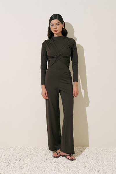 Manuka Wide Long Leg Swimsuit Pants Brown