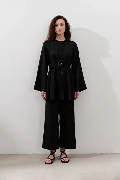 Manuka Linen Pencil Tunic Black