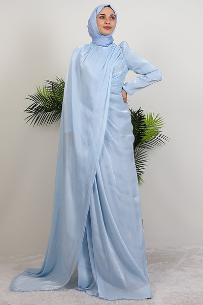 giz astore Burcu Tesettür Abiye Bebe Mavi