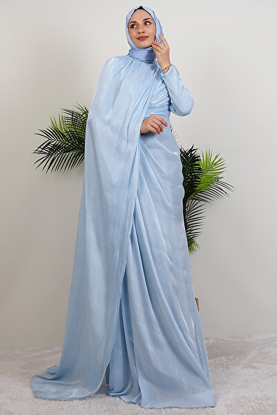 giz astore Burcu Tesettür Abiye Bebe Mavi