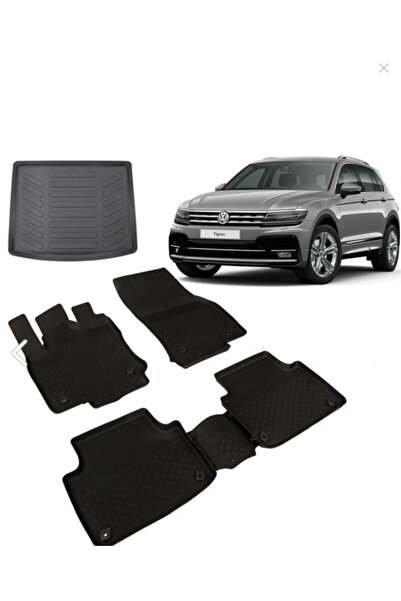 Sahler Volkswagen Tıguan 2016+ 4.5D Havuzlu Paspas ve Rizline 3D Bagaj Havuzu...