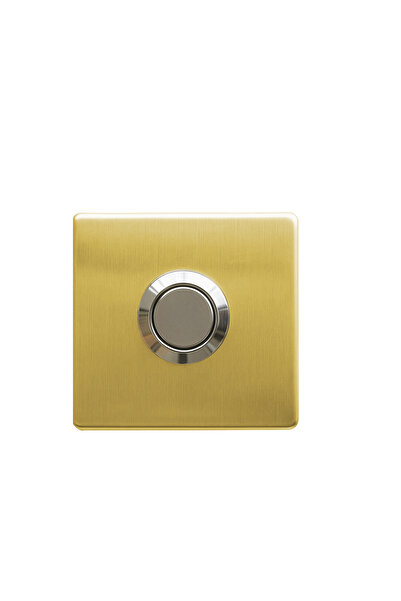 ALGATEC Paslanmaz Tek Kontak Zil Butonu - Altın Renk