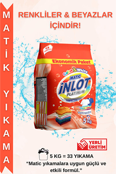 İNLOTMATİC Beyazlar ve Renkliler için 5 Kg Çamaşır Deterjanı/Matik/
