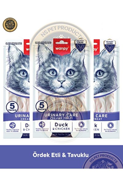 Wanpy Urinary Care - Üriner Sistem Destek Ördek & Tavuk Kedi Krema Ödül Mamas...