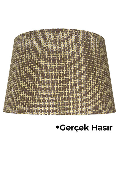 Vivido Home Doğal Hasır Kahve Ahşap Lambader