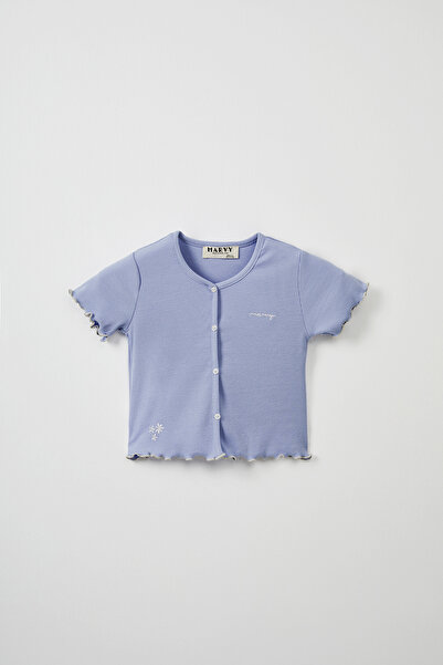 Marvy Blue Ribbed Tshirt - Leggings Set