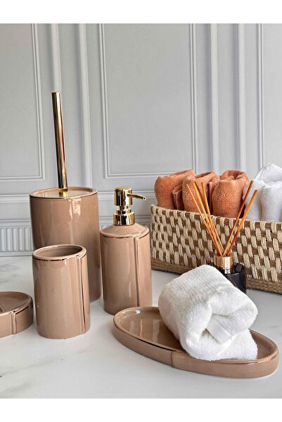 ROSSEV Σετ μπάνιου Ario Latte Porcelain 5 τεμαχίων