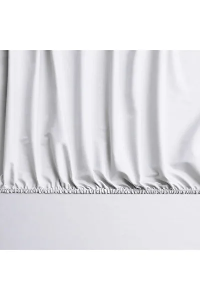 Linens ملاءة سرير مطاطية مقاس كوين من القطن والساتان من Mix&Match، إكرو